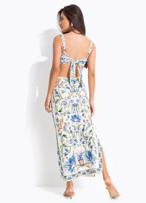 Farm - Vestido Midi Elsa Off White - FARM