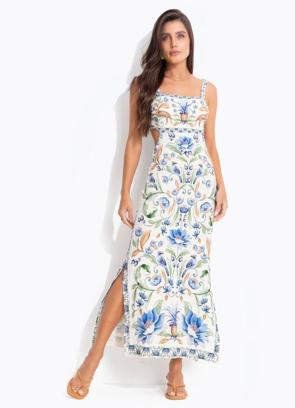 Farm - Vestido Midi Elsa Off White 4