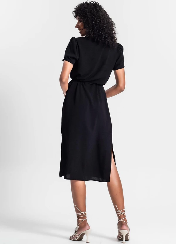Rovitex - Vestido Midi em Air Flow Preto 2