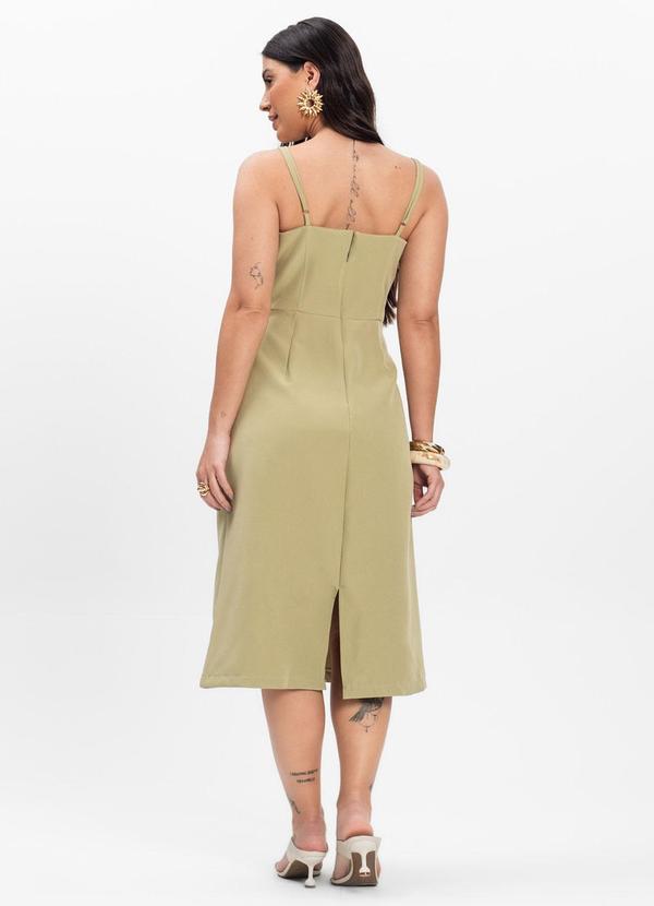 Rovitex - Vestido Midi em Alfaiataria Lisa Ji Verde 2