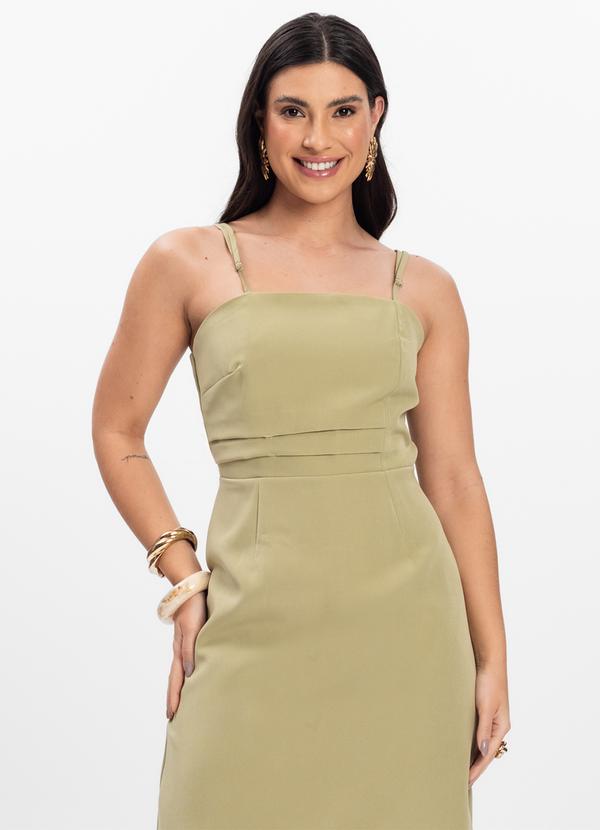 Rovitex - Vestido Midi em Alfaiataria Lisa Ji Verde 3