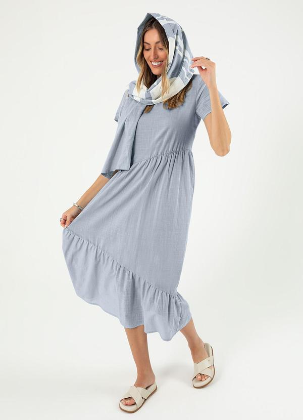 Cativa - Vestido Midi em Algodão Azul Claro 4