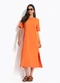 Colcci - Vestido Midi em Algodão Laranja - variação: Laranja