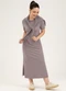 Cativa - Vestido Midi em Algodão   Preto - variação: Lilás