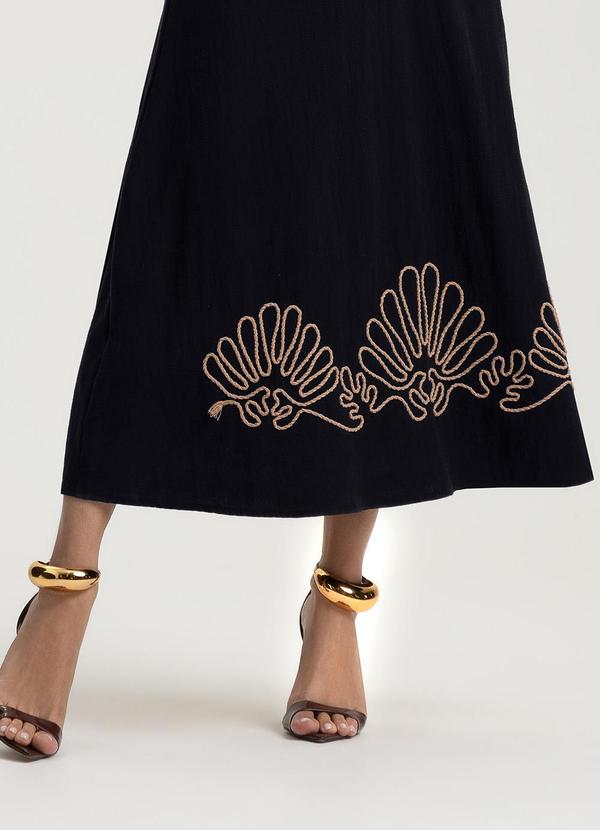 Gris - Vestido Midi em Algodão Preto 4