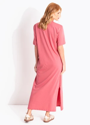 Colcci - Vestido Midi em Algodão Rosa - COLCCI