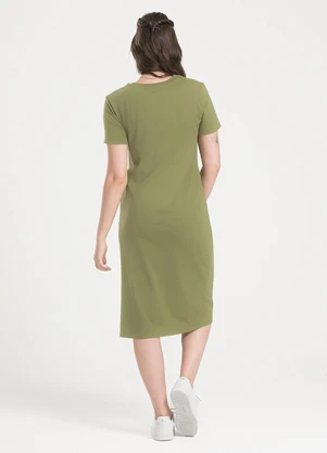 Cativa - Vestido Midi em Algodão Verde - CATIVA