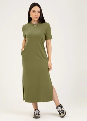 Cativa - Vestido Midi em Algodão   Verde - CATIVA