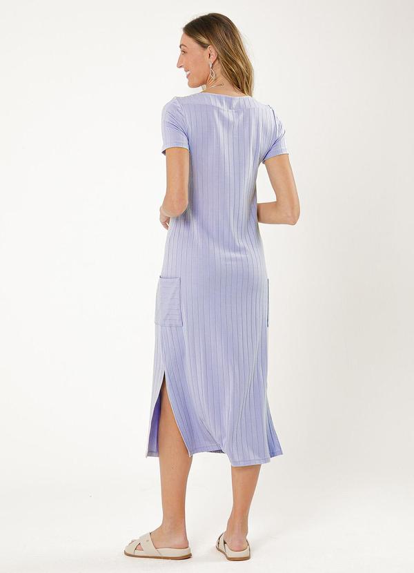 Cativa - Vestido Midi em Canelado Azul Claro 2