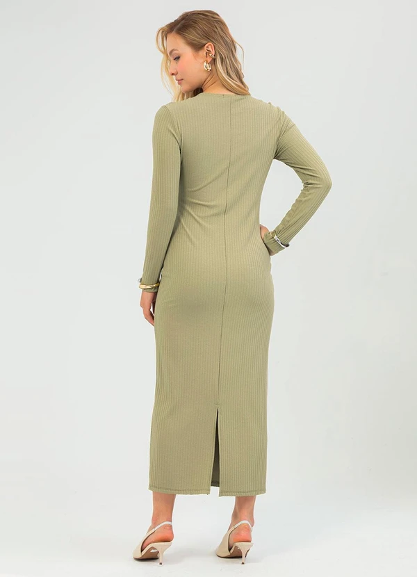 Cativa - Vestido Midi em Canelado Verde 2