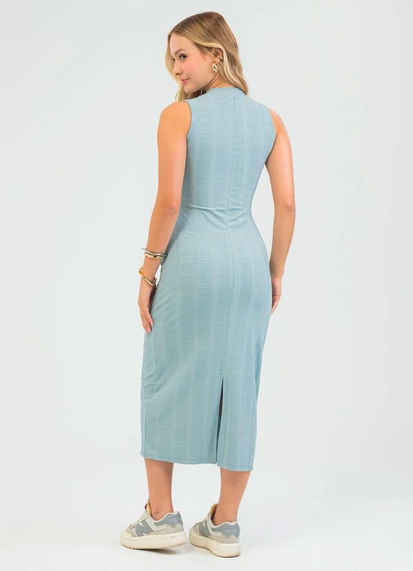 Cativa - Vestido Midi em Canelado Azul 2