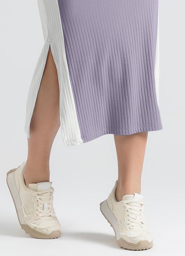 Cativa - Vestido Midi em Canelado Lilás 4