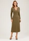 Cativa - Vestido Midi em Canelado  Marrom - variação: Marrom