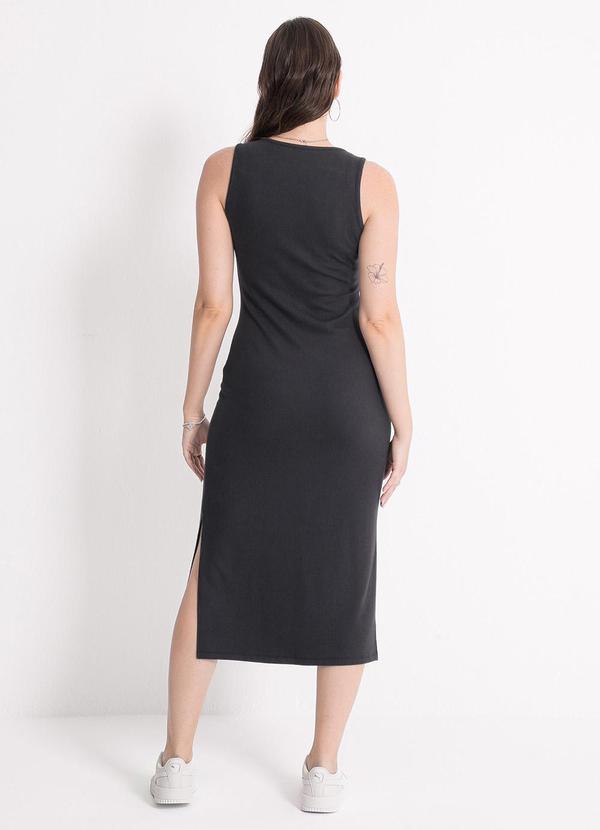 Habana - Vestido Midi em Canelado Preto 2