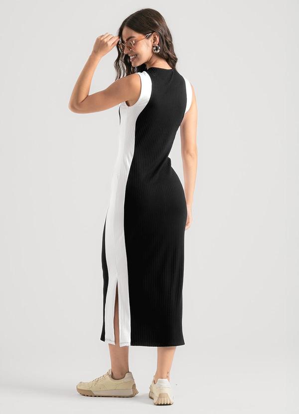 Cativa - Vestido Midi em Canelado Preto 2