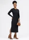 Habana - Vestido Midi em Canelado Marrom Claro - variação: Preto
