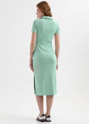 Cativa - Vestido Midi em Canelado Tricô Verde - CATIVA