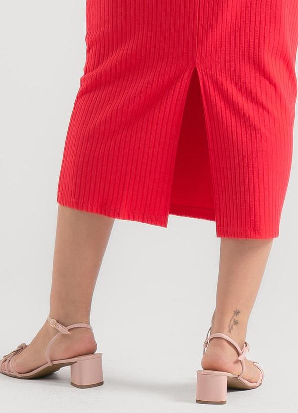 Cativa - Vestido Midi em Canelado Vermelho 4