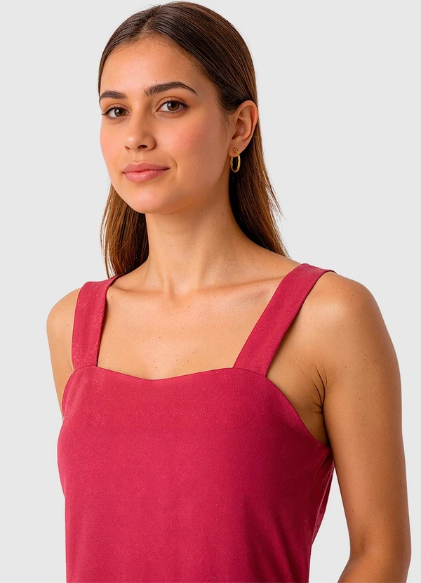 Malwee - Vestido Mídi em Cotton Light Vermelho Escuro 4