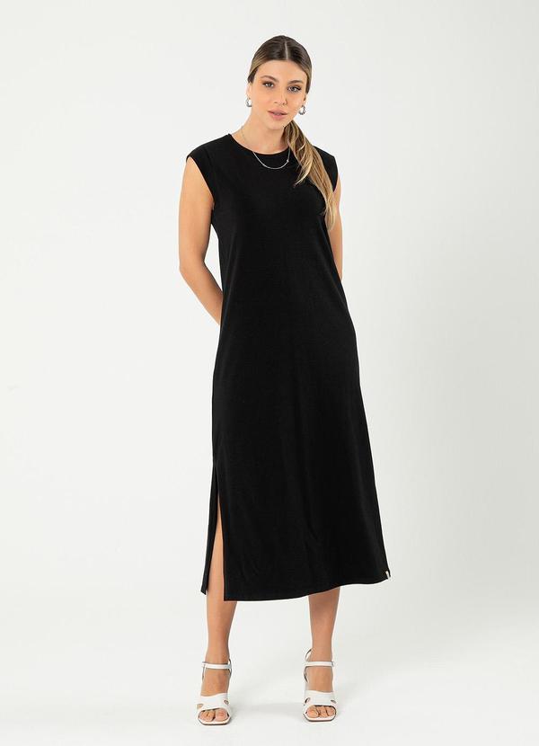 Cativa - Vestido Midi em Cotton Preto