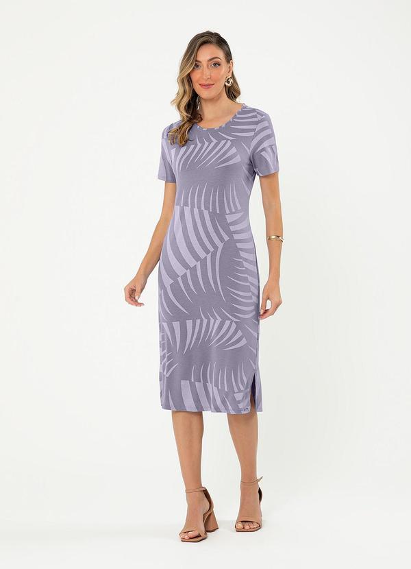 Cativa - Vestido Midi em Crepe Lilás