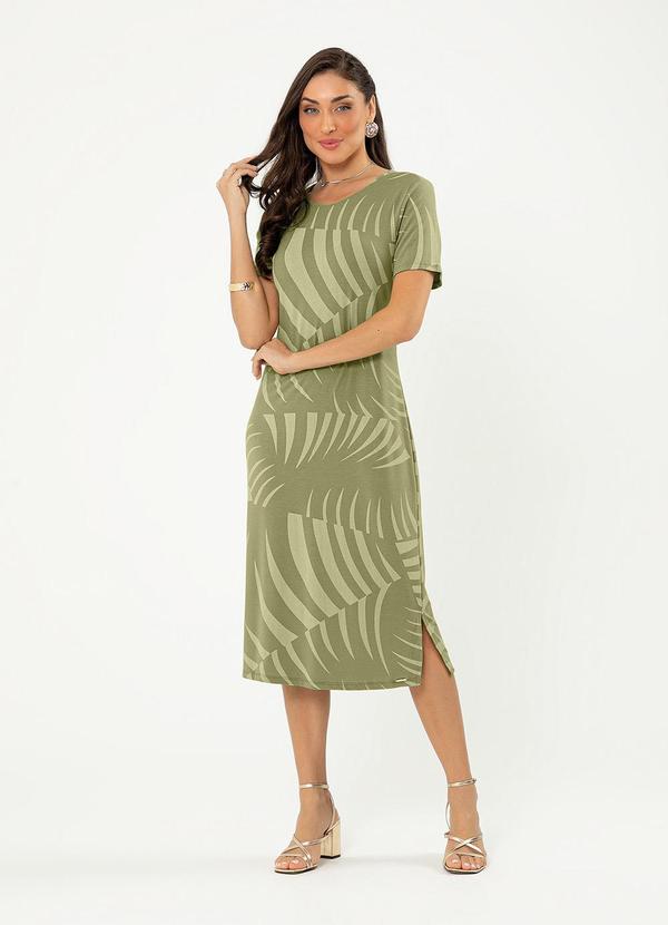 Cativa - Vestido Midi em Crepe Verde