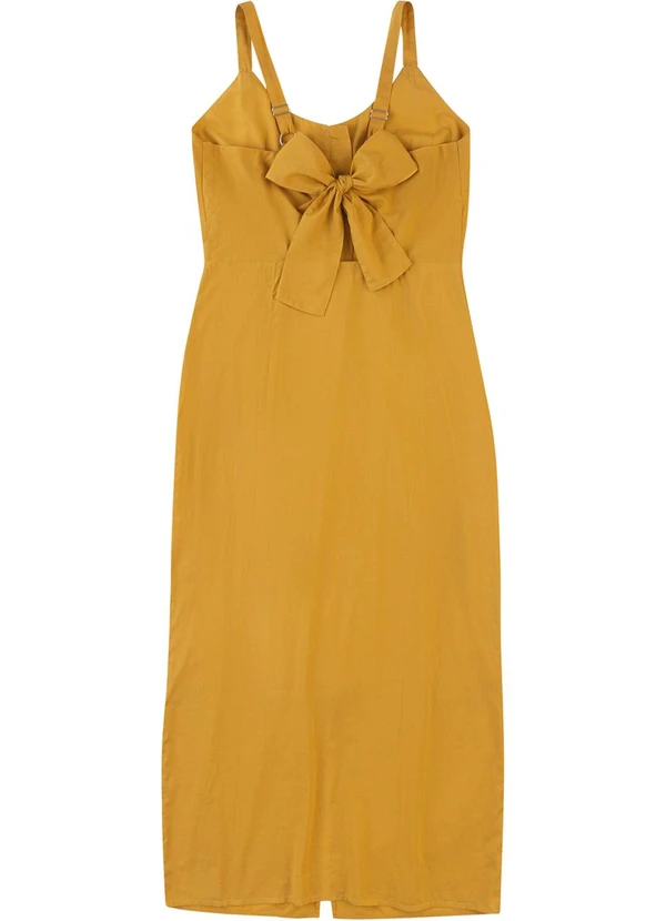 Malwee - Vestido Mídi em Laíse Amarelo Mostarda 3