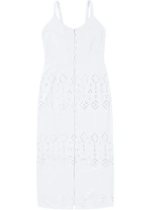 Malwee - Vestido Mídi em Laíse Branco - MALWEE