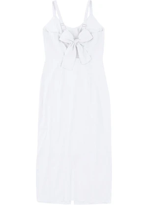 Malwee - Vestido Mídi em Laíse Branco - MALWEE