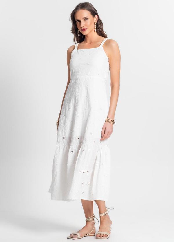 Endless - Vestido Midi em Laise Floral Bege