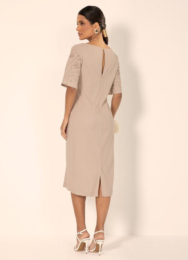 Gris - Vestido Midi em Linho  Bege 2