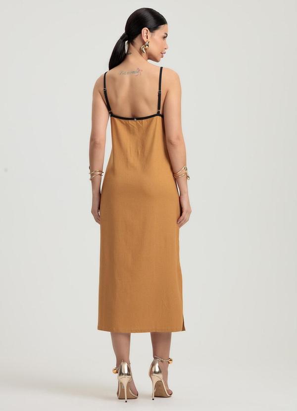 Gris - Vestido Midi em Linho Marrom 2