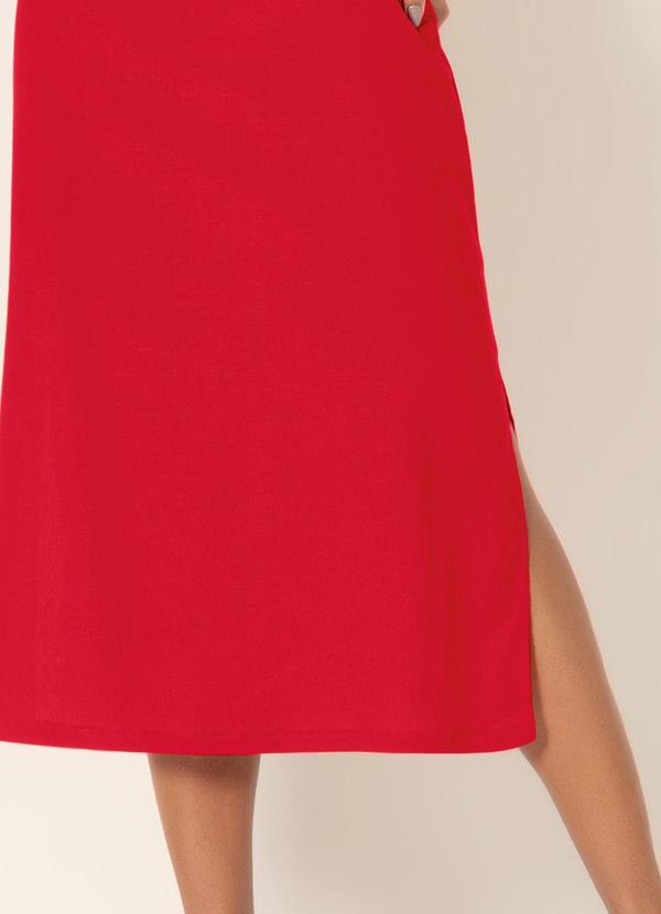 Gris - Vestido Midi em Linho  Vermelho 4