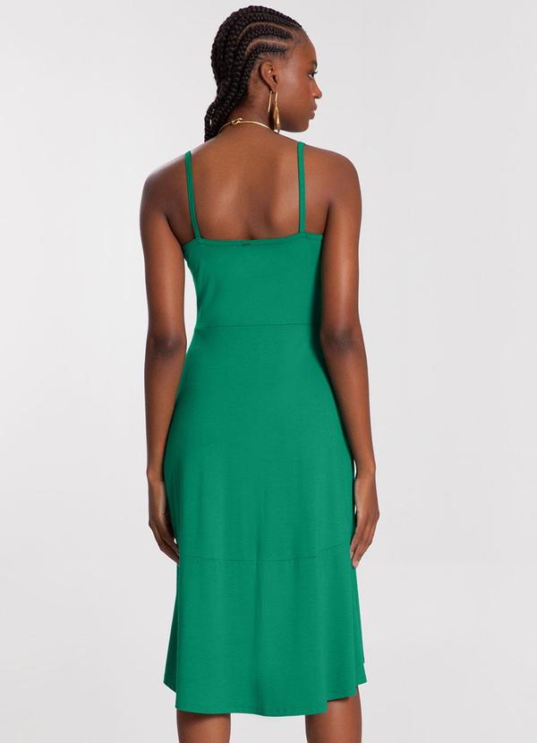 Lunender - Vestido Midi em Malha Crepe Verde 2