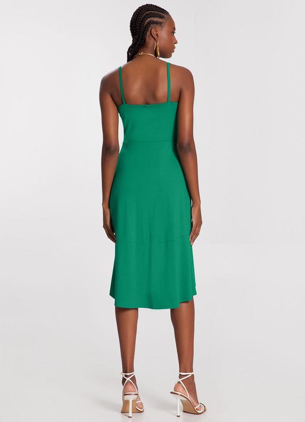 Lunender - Vestido Midi em Malha Crepe Verde 4