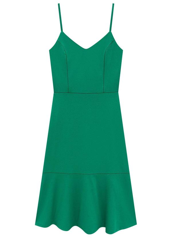 Lunender - Vestido Midi em Malha Crepe Verde 5