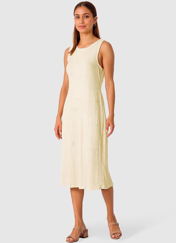 Malwee - Vestido Mídi em Malha Linho Off White 3