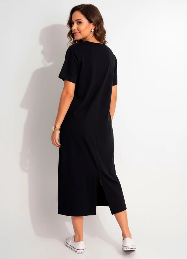 Multimarcas - Vestido Midi em Malha Preto 2