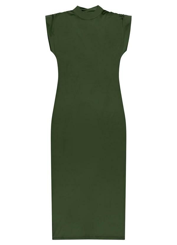 Enfim - Vestido Midi em Malha Viscose Verde