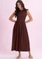 Angel - Vestido Midi em Meia Malha Marrom - variação: Marrom