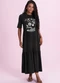 Angel - Vestido Midi em Meia Malha Marrom - variação: Preto
