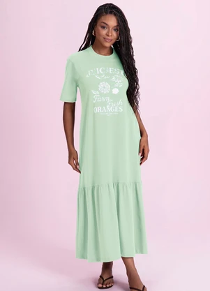 Angel - Vestido Midi em Meia Malha Verde - ANGEL