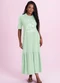Angel - Vestido Midi em Meia Malha Marrom - variação: Verde