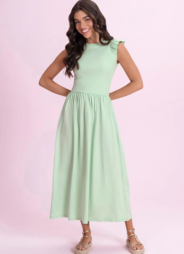 Angel - Vestido Midi em Meia Malha Verde