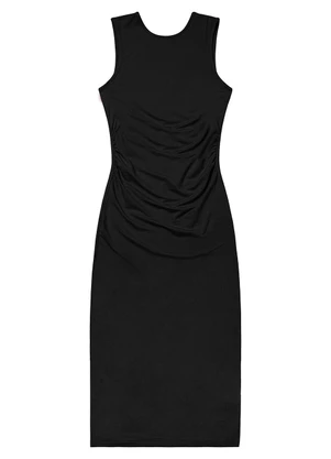 Rovitex - Vestido Midi em Molecotton de Viscose Preto - ROVITEX