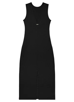 Rovitex - Vestido Midi em Molecotton de Viscose Preto - ROVITEX