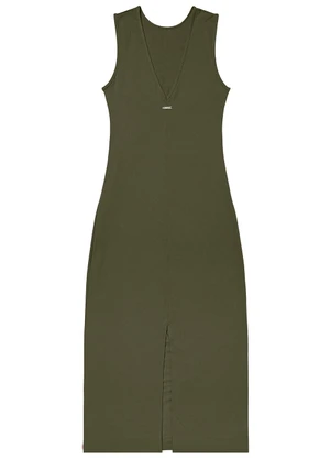 Rovitex - Vestido Midi em Molecotton de Viscose Verde - ROVITEX
