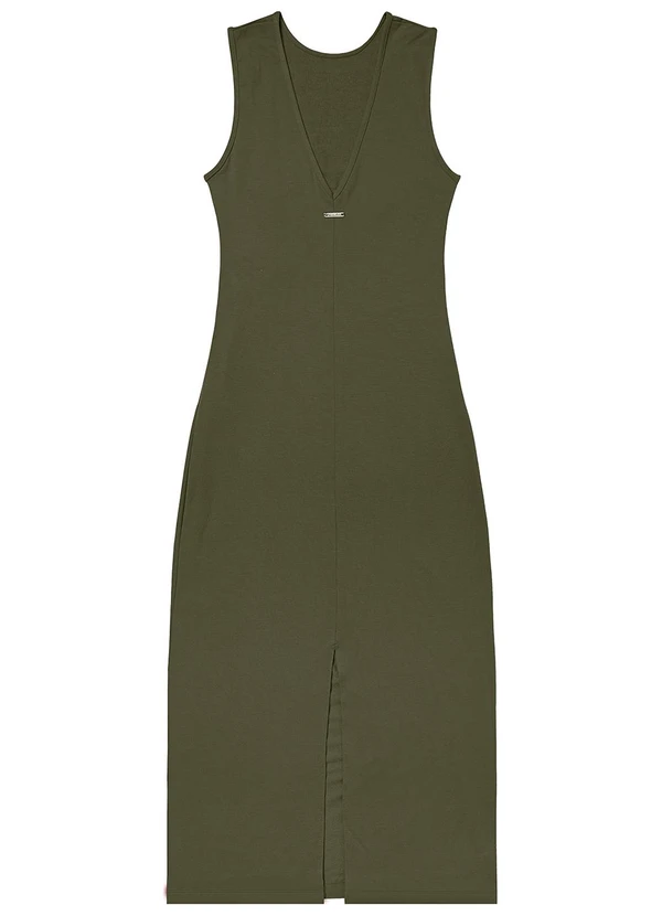 Rovitex - Vestido Midi em Molecotton de Viscose Verde 2