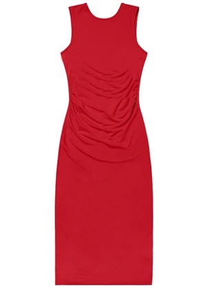 Rovitex - Vestido Midi em Molecotton de Viscose Vermelho - ROVITEX