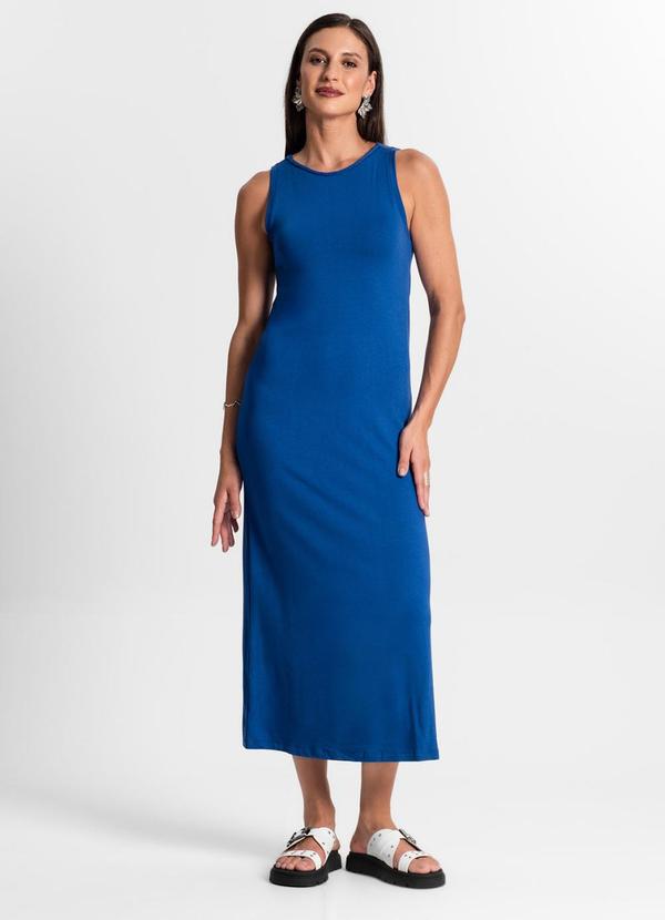Rovitex - Vestido Midi em Molecotton Azul